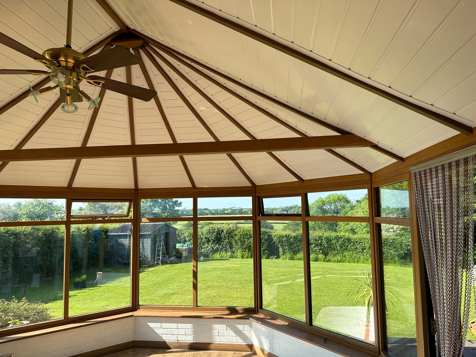 large wooden conservatory with internal insulation