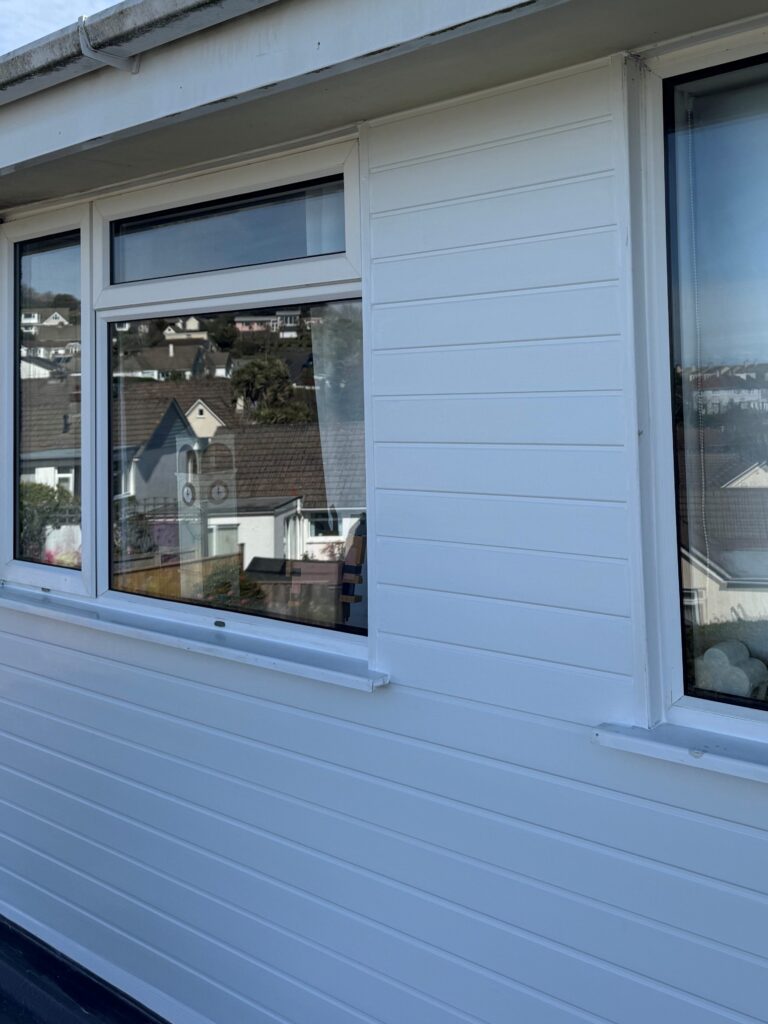 house with white upvc cladding