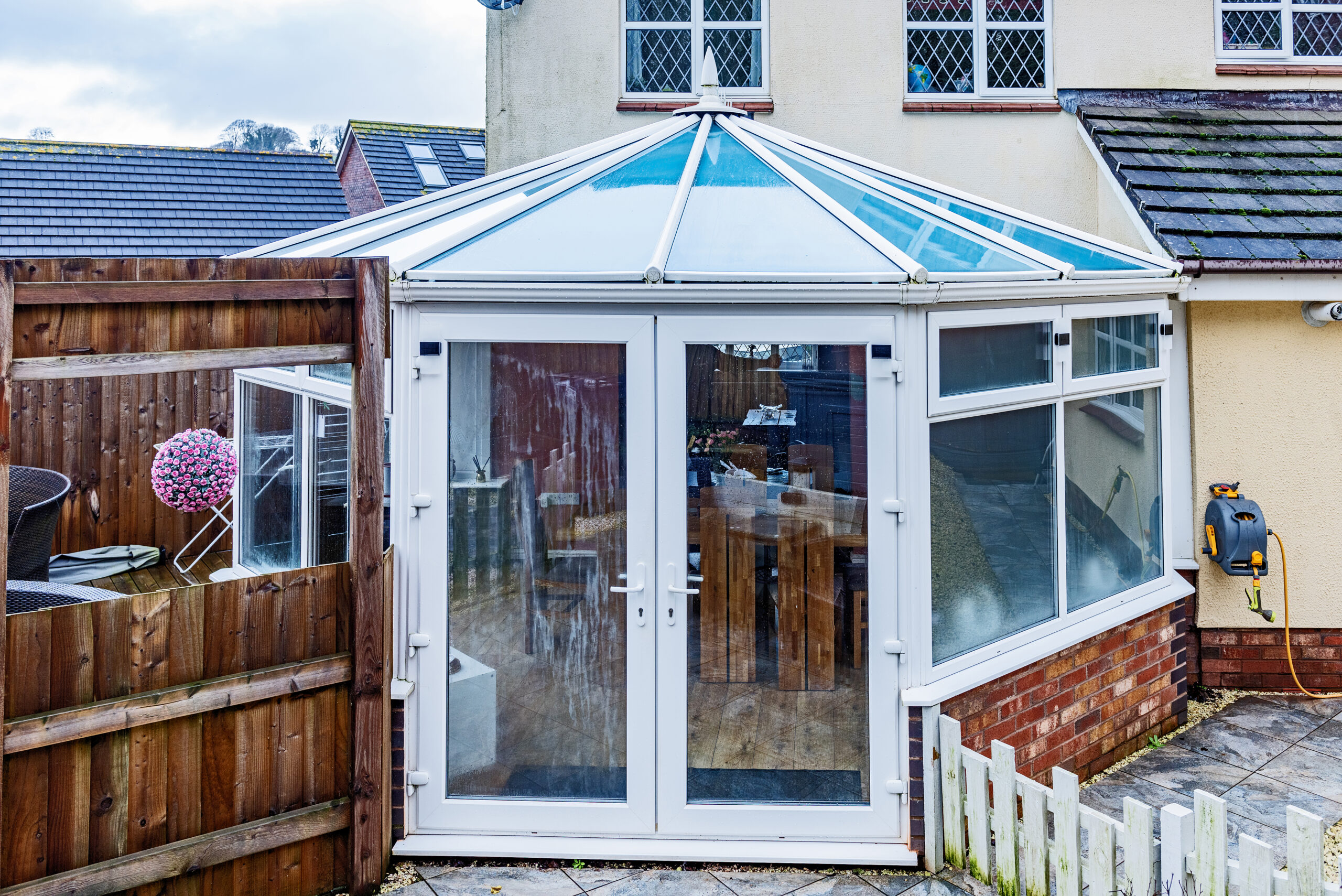 Outside of a conservatory