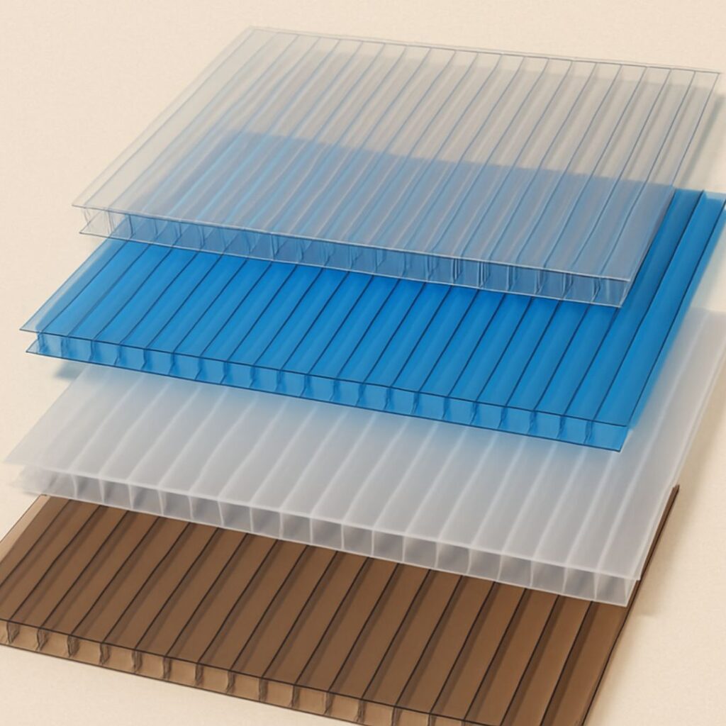 4 x Polycarbonate sheets in different colours